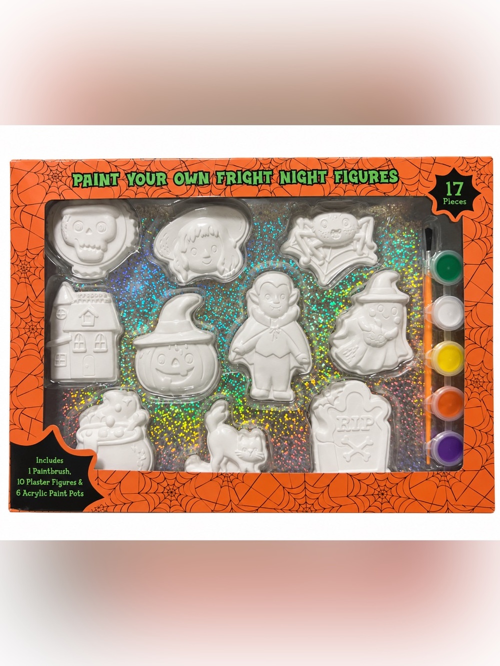 Halloween Fright Night Paint Your Own 17 Piece Plaster Figure Craft Kit